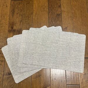 Vinyl Textured Gray Placemats x6 NWOT